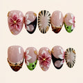 Nailsens Press-on Nails Tortoise Garden Bloom