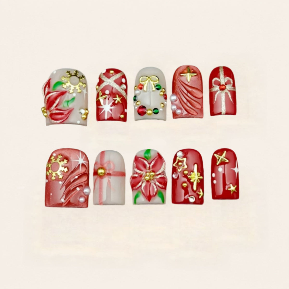 Nailsens Candy Cane Dreams press-on nail set