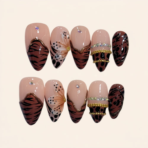 Nailsens Press-on Nails Amber Tiger