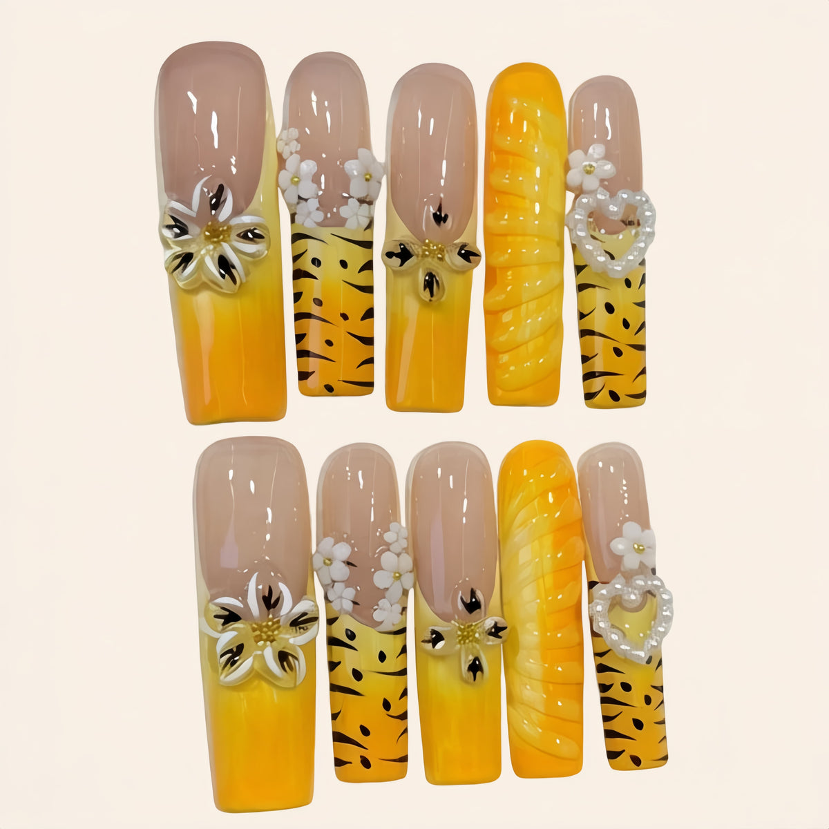 Nailsens Press-on Nails Honey Tiger