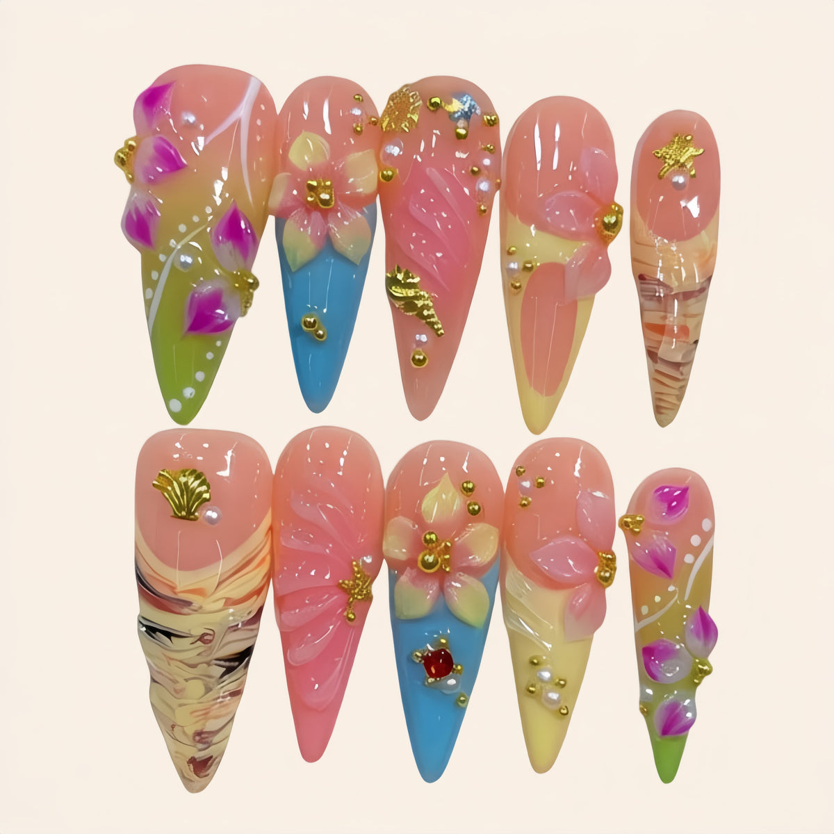 Nailsens Press-on Nails Coastal Blossom