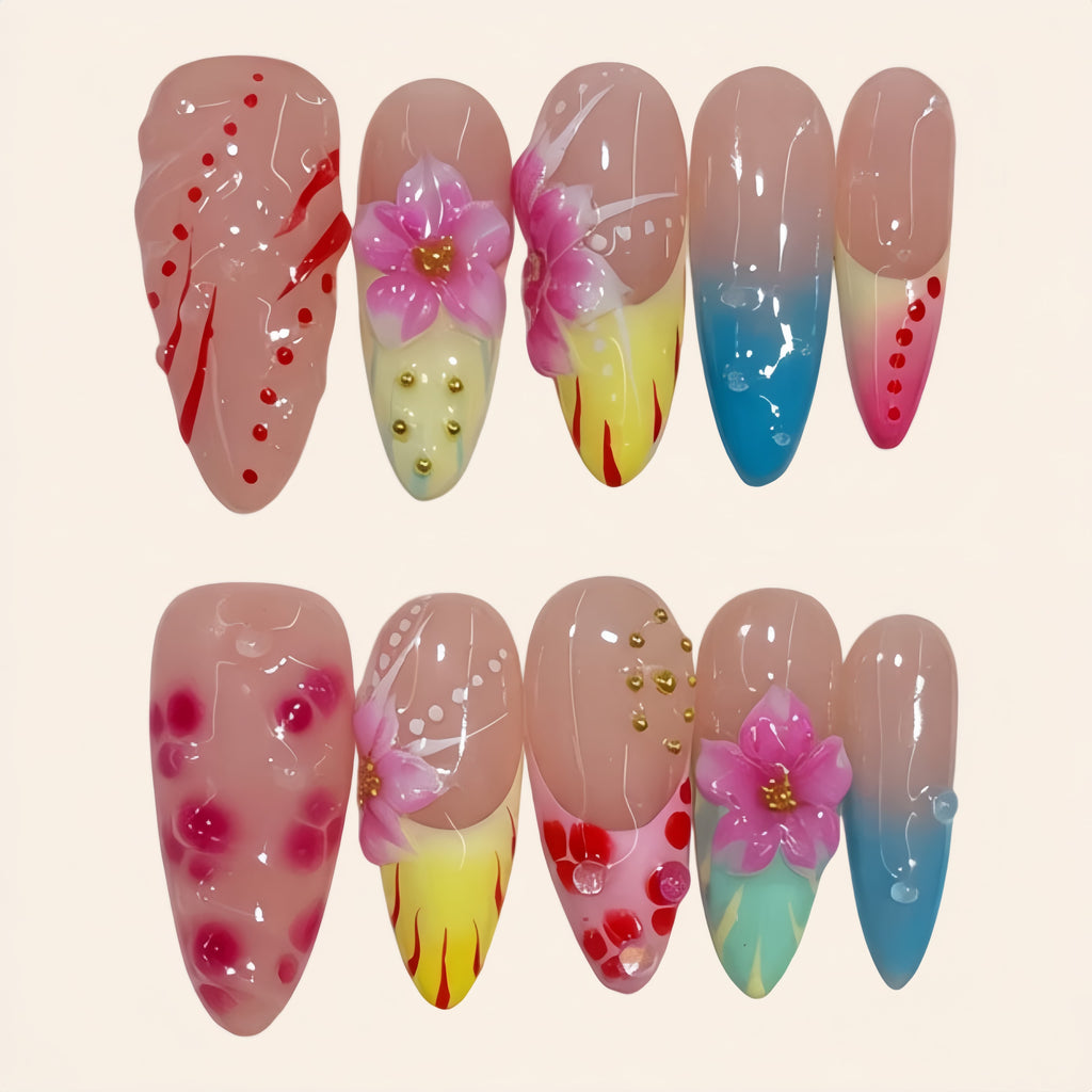 Nailsens Press-on Nails Sunset Petals Almond
