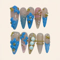 Nailsens Press-on Nails Blue Orchid Stiletto