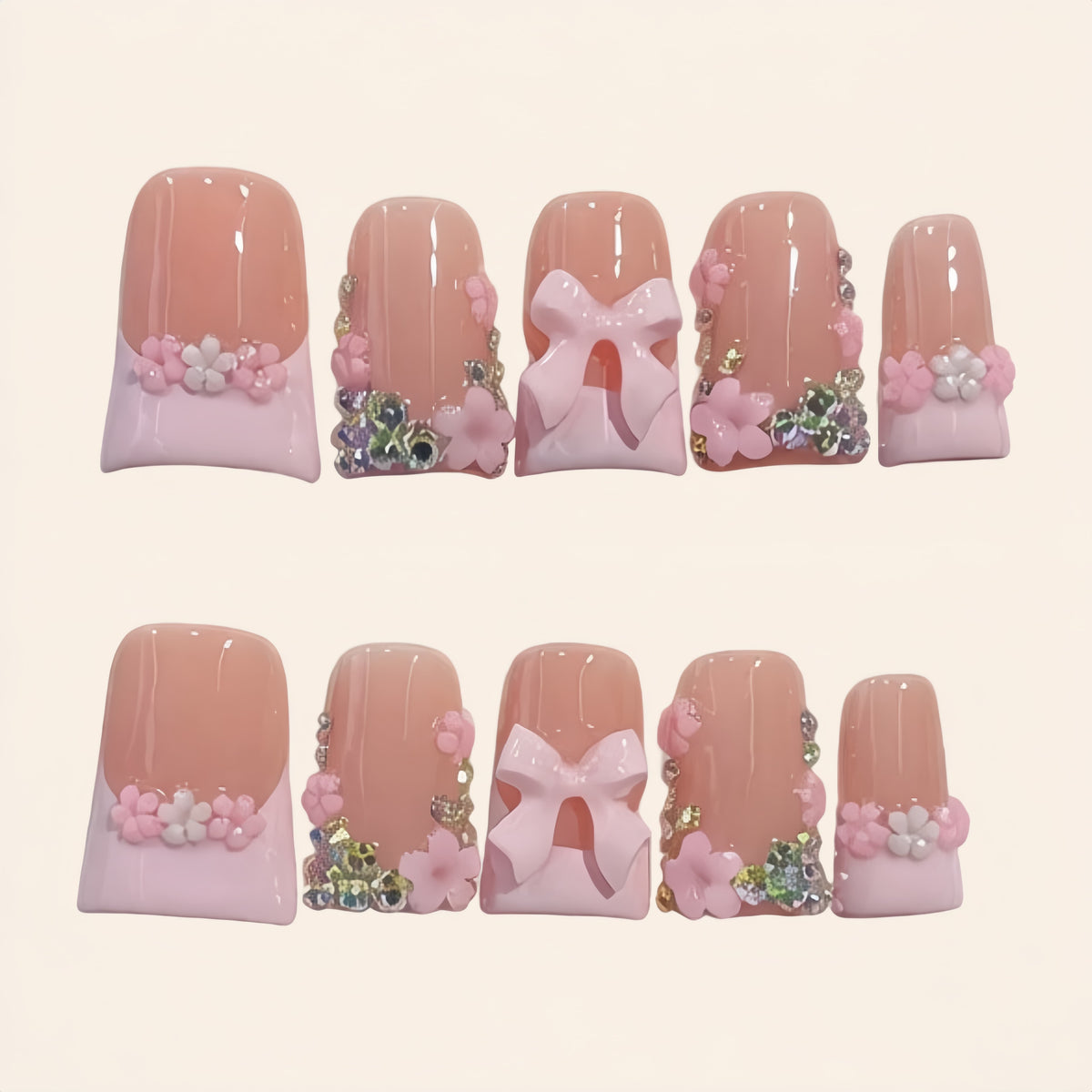Nailsens Press-on Nails Sakura Bow