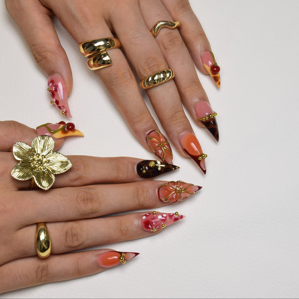 Nailsens Amber Jelly Garden Press-on Nails