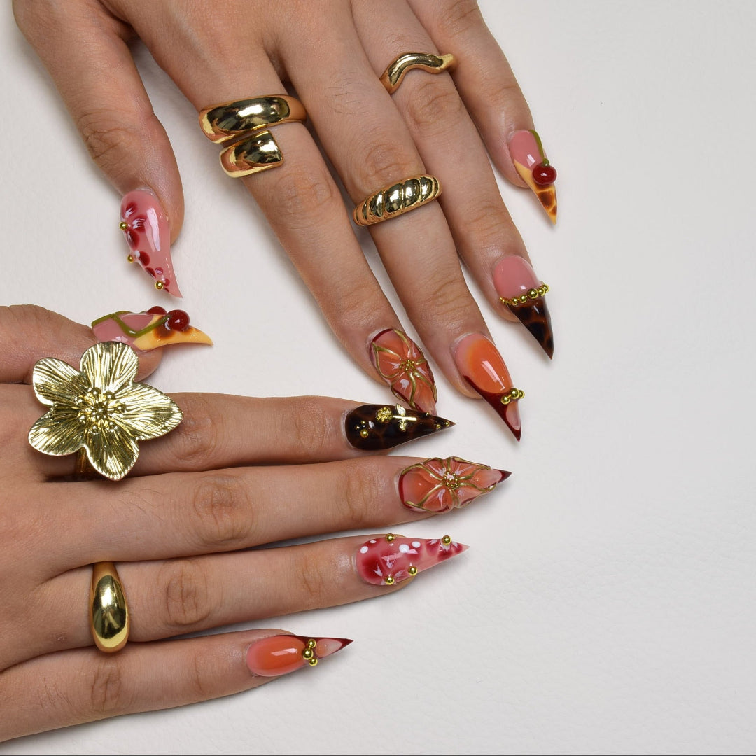 Nailsens Amber Jelly Garden Press-on Nails