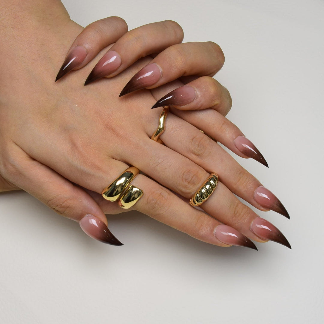 Nailsens Classic Mocha Fade Press-on Nails
