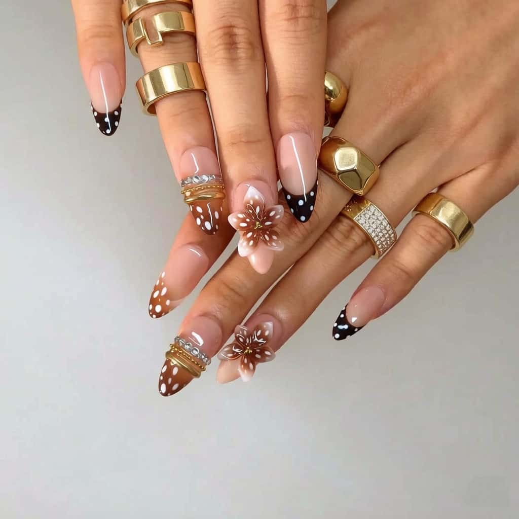 Nailsens 3D Deer Blossom On-Hand Look Press-on Nails