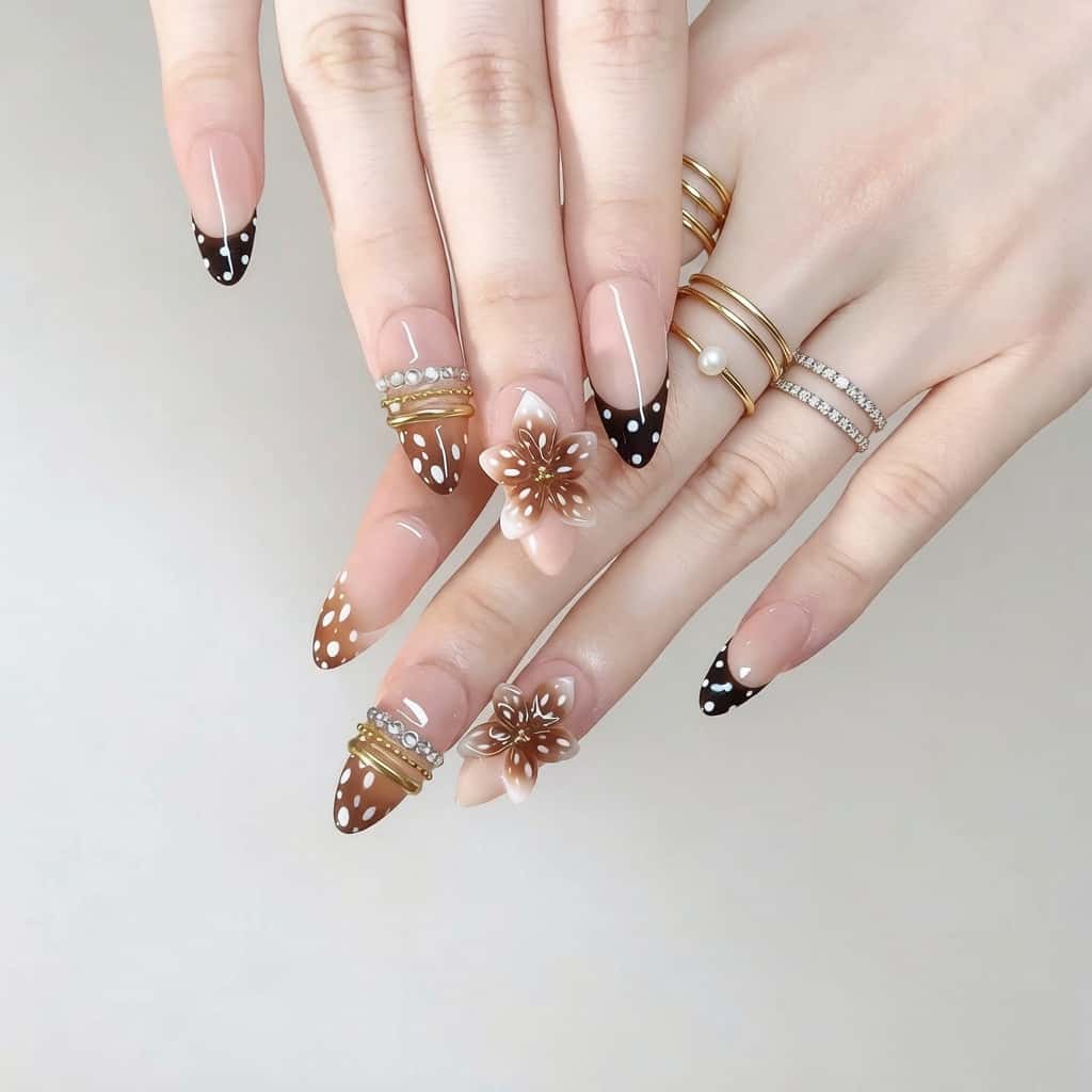 Nailsens 3D Deer Blossom On-Hand Look Press-on Nails