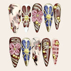 Nailsens Press-on Nails Cobalt Rosette