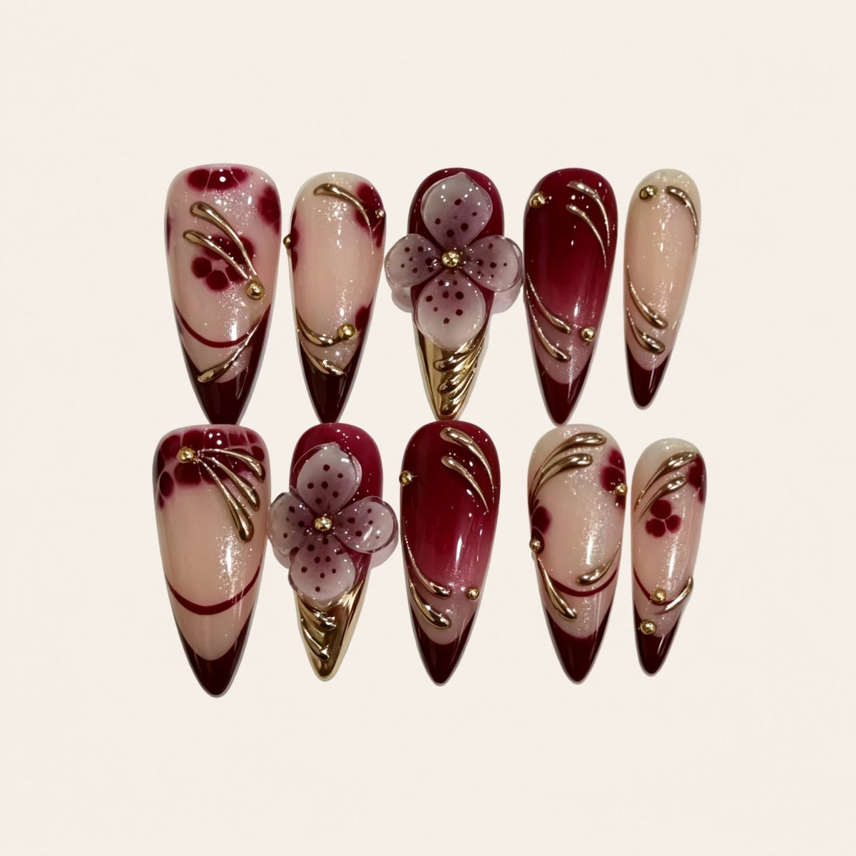 Nailsens Merlot Reverie press-on nail set