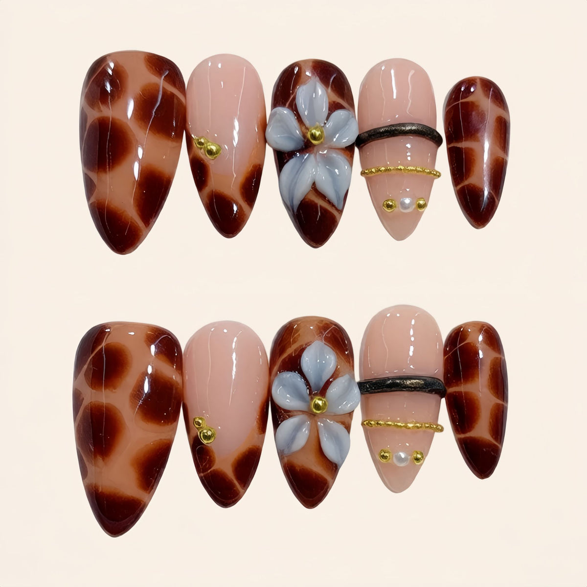 Nailsens Safari Gold Press-on Nails 